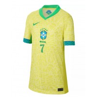 Camiseta Brasil Vinicius Junior #7 Primera Equipación para mujer Copa America 2024 manga corta